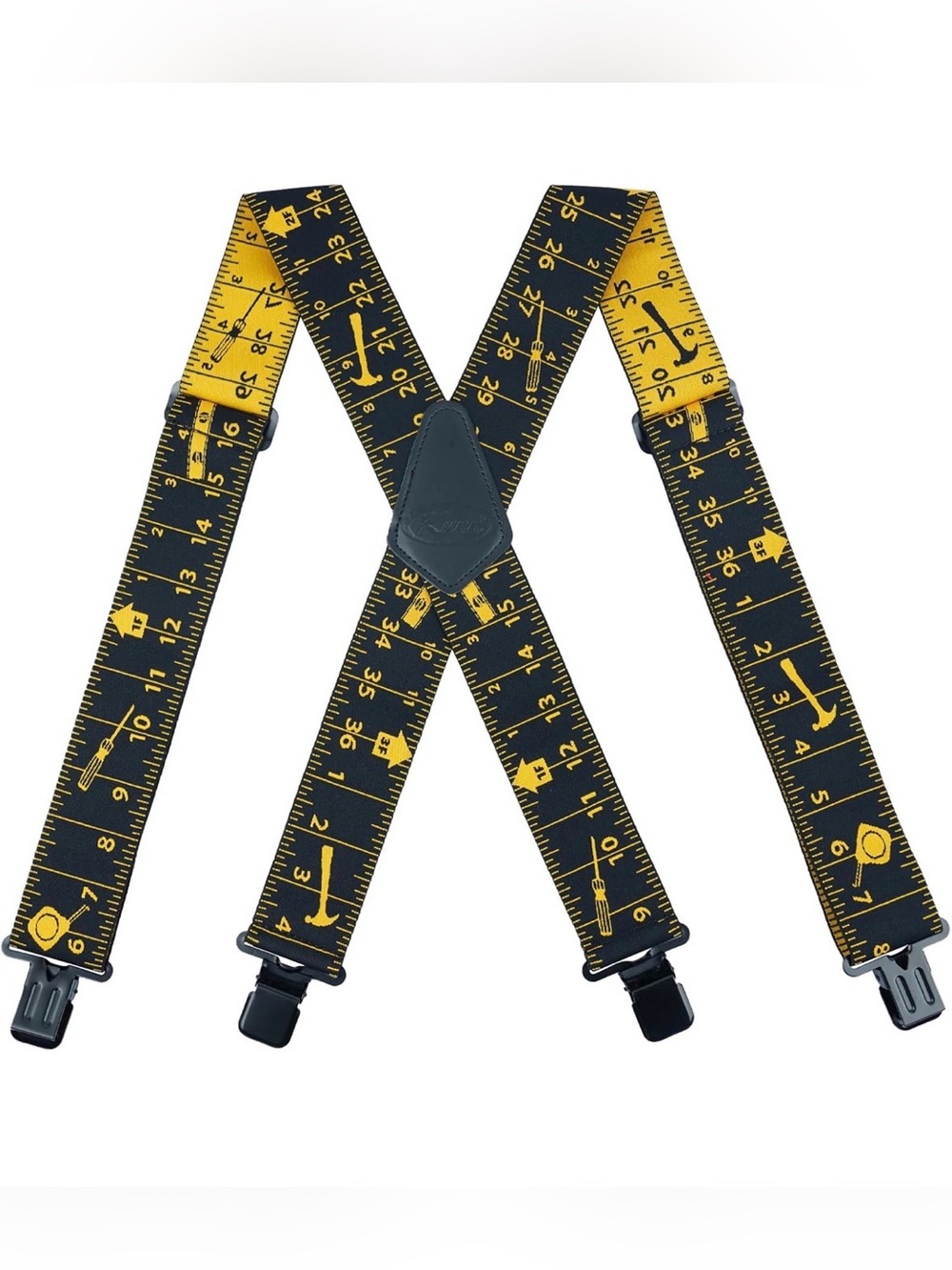 Tool/Tape measure Mens Suspenders X-Back 2Inch Wide Elastic Suspender Heavy Duty